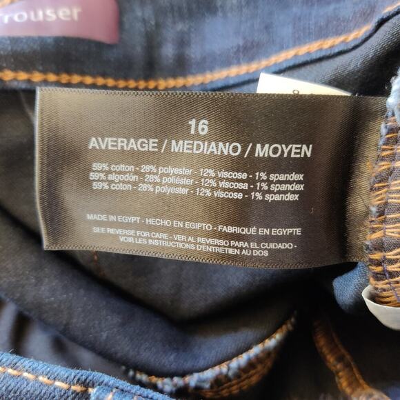 Gloria Vanderbilt Be Glorious Flare Trouser Jeans Sz 16 Blue Ashville Whiskered - Picture 7 of 8